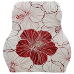 Red Hibiscus Flowers Art Car Seat Velour Cushion  by Bakwanart