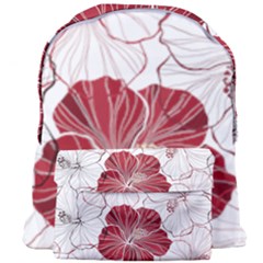 Red Hibiscus Flowers Art Giant Full Print Backpack by Bakwanart