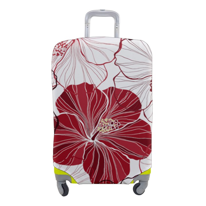 Red Hibiscus Flowers Art Luggage Cover (Small)