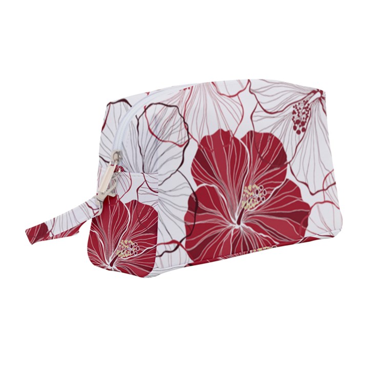 Red Hibiscus Flowers Art Wristlet Pouch Bag (Medium)