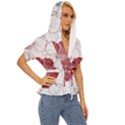 Red Hibiscus Flowers Art Lightweight Drawstring Hooded Top View3