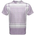 Square Purple Pattern Bead Purple Keffiyeh Purple Geometric Headdress Angle Violet Rectangle Men s Cotton Tee View1