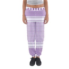 Square Purple Pattern Bead Purple Keffiyeh Purple Geometric Headdress Angle Violet Rectangle Women s Jogger Sweatpants by Bakwanart