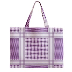 Square Purple Pattern Bead Purple Keffiyeh Purple Geometric Headdress Angle Violet Rectangle Zipper Mini Tote Bag by Bakwanart