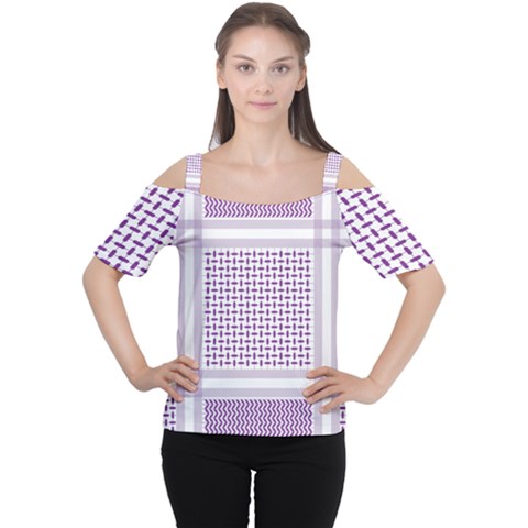 Square Purple Pattern Bead Purple Keffiyeh Purple Geometric Headdress Angle Violet Rectangle Cutout Shoulder Tee by Bakwanart