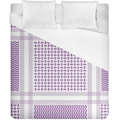 Square Purple Pattern Bead Purple Keffiyeh Purple Geometric Headdress Angle Violet Rectangle Duvet Cover (california King Size) by Bakwanart