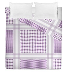 Square Purple Pattern Bead Purple Keffiyeh Purple Geometric Headdress Angle Violet Rectangle Duvet Cover Double Side (queen Size)