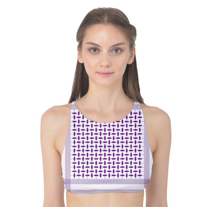 Square Purple Pattern Bead Purple Keffiyeh Purple Geometric Headdress Angle Violet Rectangle Tank Bikini Top