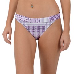 Square Purple Pattern Bead Purple Keffiyeh Purple Geometric Headdress Angle Violet Rectangle Band Bikini Bottoms by Bakwanart