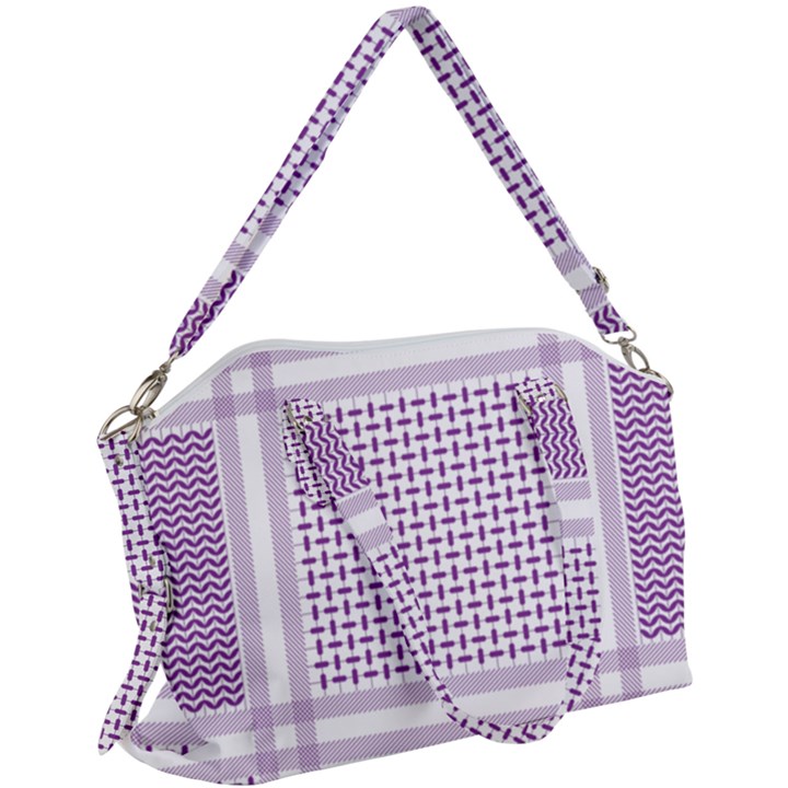 Square Purple Pattern Bead Purple Keffiyeh Purple Geometric Headdress Angle Violet Rectangle Canvas Crossbody Bag