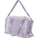 Square Purple Pattern Bead Purple Keffiyeh Purple Geometric Headdress Angle Violet Rectangle Canvas Crossbody Bag View2