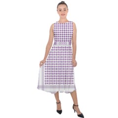 Square Purple Pattern Bead Purple Keffiyeh Purple Geometric Headdress Angle Violet Rectangle Midi Tie-back Chiffon Dress by Bakwanart