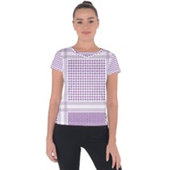 Square Purple Pattern Bead Purple Keffiyeh Purple Geometric Headdress Angle Violet Rectangle Short Sleeve Sports Top  by Bakwanart