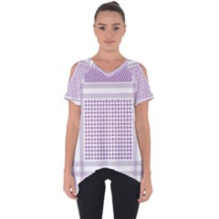 Square Purple Pattern Bead Purple Keffiyeh Purple Geometric Headdress Angle Violet Rectangle Cut Out Side Drop Tee by Bakwanart