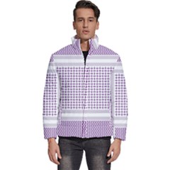 Square Purple Pattern Bead Purple Keffiyeh Purple Geometric Headdress Angle Violet Rectangle Men s Puffer Bubble Jacket Coat by Bakwanart