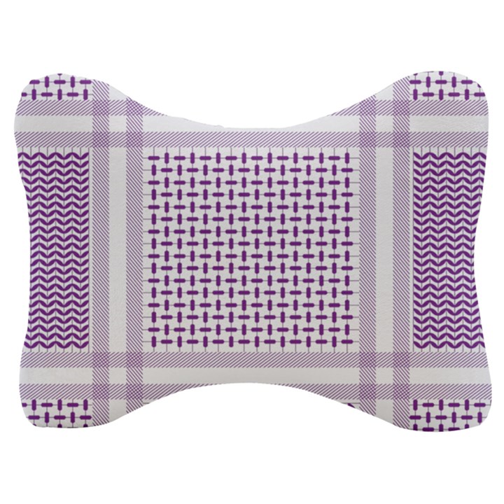 Square Purple Pattern Bead Purple Keffiyeh Purple Geometric Headdress Angle Violet Rectangle Velour Seat Head Rest Cushion