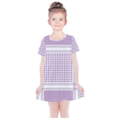 Square Purple Pattern Bead Purple Keffiyeh Purple Geometric Headdress Angle Violet Rectangle Kids  Simple Cotton Dress by Bakwanart