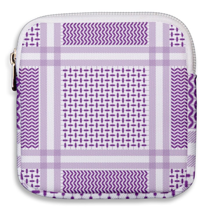 Square Purple Pattern Bead Purple Keffiyeh Purple Geometric Headdress Angle Violet Rectangle Mini Square Pouch