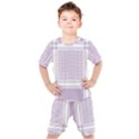 Square Purple Pattern Bead Purple Keffiyeh Purple Geometric Headdress Angle Violet Rectangle Kids  Tee and Shorts Set View1