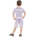 Square Purple Pattern Bead Purple Keffiyeh Purple Geometric Headdress Angle Violet Rectangle Kids  Tee and Shorts Set View2