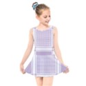 Square Purple Pattern Bead Purple Keffiyeh Purple Geometric Headdress Angle Violet Rectangle Kids  Skater Dress Swimsuit View1