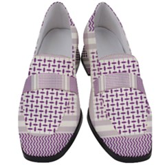 Square Purple Pattern Bead Purple Keffiyeh Purple Geometric Headdress Angle Violet Rectangle Women s Chunky Heel Loafers by Bakwanart