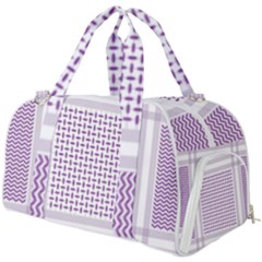 Square Purple Pattern Bead Purple Keffiyeh Purple Geometric Headdress Angle Violet Rectangle Burner Gym Duffel Bag by Bakwanart