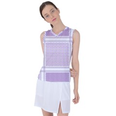 Square Purple Pattern Bead Purple Keffiyeh Purple Geometric Headdress Angle Violet Rectangle Women s Sleeveless Sports Top by Bakwanart