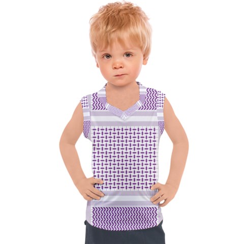 Square Purple Pattern Bead Purple Keffiyeh Purple Geometric Headdress Angle Violet Rectangle Kids  Sport Tank Top by Bakwanart