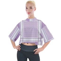 Square Purple Pattern Bead Purple Keffiyeh Purple Geometric Headdress Angle Violet Rectangle Mock Neck Tee by Bakwanart