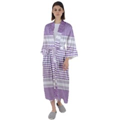 Square Purple Pattern Bead Purple Keffiyeh Purple Geometric Headdress Angle Violet Rectangle Maxi Satin Kimono by Bakwanart