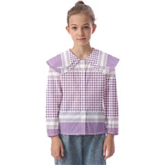 Square Purple Pattern Bead Purple Keffiyeh Purple Geometric Headdress Angle Violet Rectangle Kids  Peter Pan Collar Blouse by Bakwanart