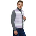 Square Purple Pattern Bead Purple Keffiyeh Purple Geometric Headdress Angle Violet Rectangle Men s Short Button Up Puffer Vest	 View2