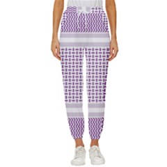 Square Purple Pattern Bead Purple Keffiyeh Purple Geometric Headdress Angle Violet Rectangle Women s Cropped Drawstring Pants by Bakwanart