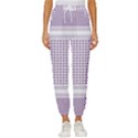 Square Purple Pattern Bead Purple Keffiyeh Purple Geometric Headdress Angle Violet Rectangle Women s Cropped Drawstring Pants View1