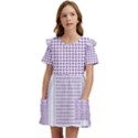 Square Purple Pattern Bead Purple Keffiyeh Purple Geometric Headdress Angle Violet Rectangle Kids  Frilly Sleeves Pocket Dress View1