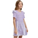 Square Purple Pattern Bead Purple Keffiyeh Purple Geometric Headdress Angle Violet Rectangle Kids  Frilly Sleeves Pocket Dress View2