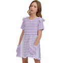 Square Purple Pattern Bead Purple Keffiyeh Purple Geometric Headdress Angle Violet Rectangle Kids  Frilly Sleeves Pocket Dress View3