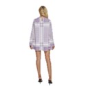 Square Purple Pattern Bead Purple Keffiyeh Purple Geometric Headdress Angle Violet Rectangle Round Neck Long Sleeve Bohemian Style Chiffon Mini Dress View4