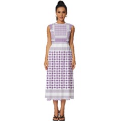 Square Purple Pattern Bead Purple Keffiyeh Purple Geometric Headdress Angle Violet Rectangle Sleeveless Round Neck Midi Dress by Bakwanart