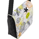 Doodle Flowers Hand Drawing Pattern Flap Closure Messenger Bag (L) View2