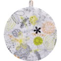 Doodle Flowers Hand Drawing Pattern Round Trivet View1