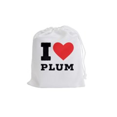 I Love Plum Drawstring Pouch (medium) by ilovewhateva