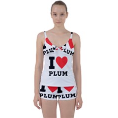 I Love Plum Tie Front Two Piece Tankini by ilovewhateva