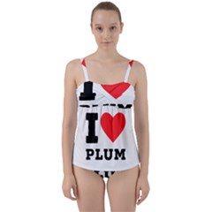 I Love Plum Twist Front Tankini Set by ilovewhateva