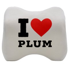 I Love Plum Velour Head Support Cushion by ilovewhateva