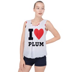 I Love Plum Bubble Hem Chiffon Tank Top