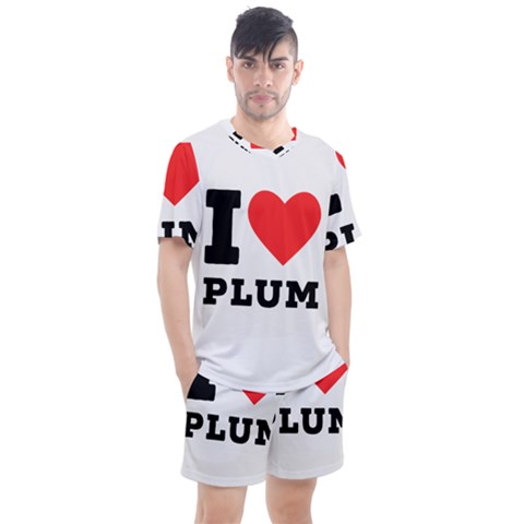 I Love Plum Men s Mesh Tee And Shorts Set by ilovewhateva