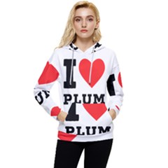 I Love Plum Women s Lightweight Drawstring Hoodie by ilovewhateva