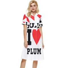 I Love Plum Button Top Knee Length Dress by ilovewhateva